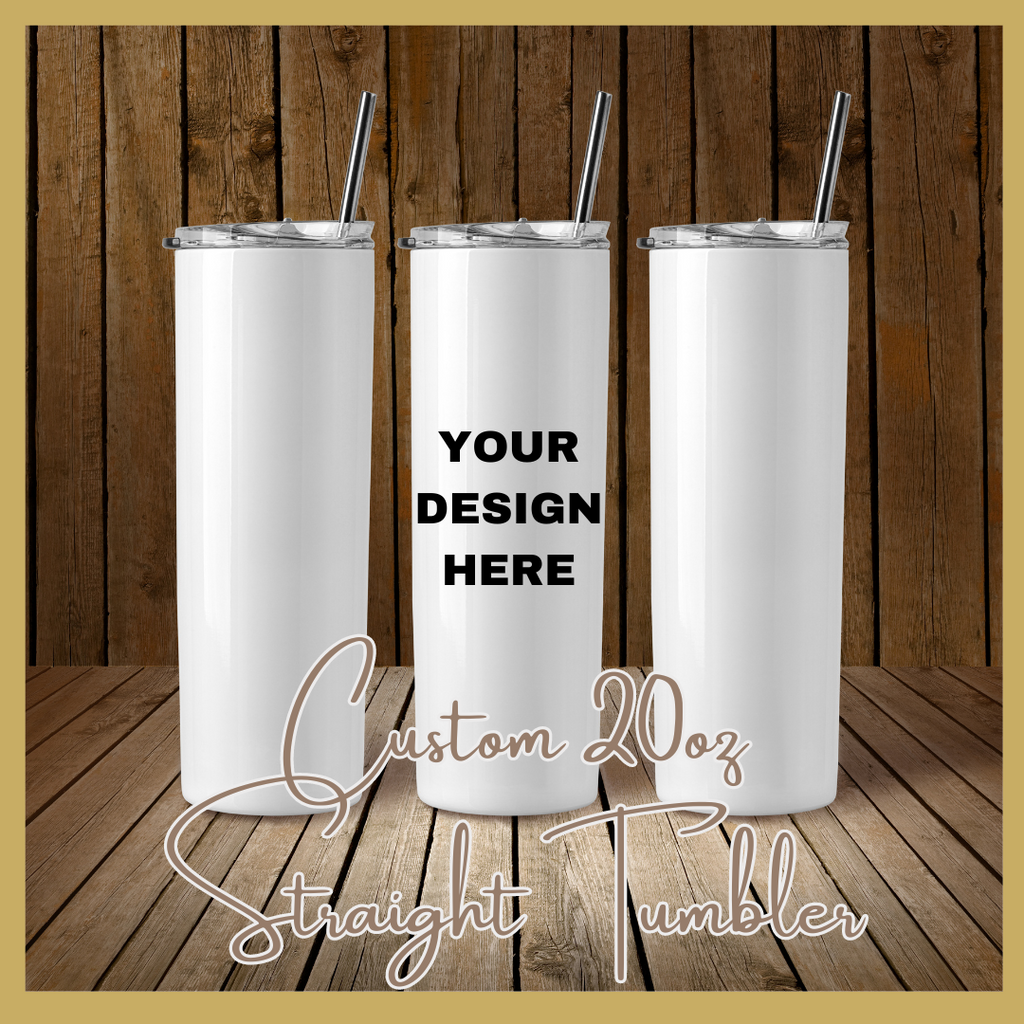 Custom 20 oz. Straight Metal Tumbler w/Straw