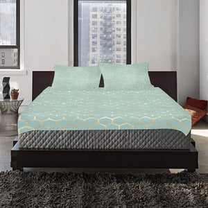 Green Honey Comb Green 3-Piece Bedding Set