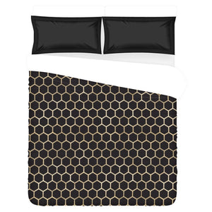 Black Honey Comb 3-Piece Bedding Set